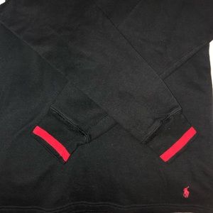 POLO crew neck long sleeve black with red detail